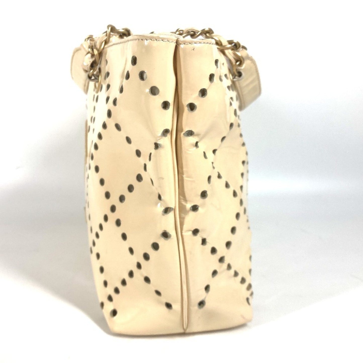 Chanel Logo CC, Ecru, Leather, tote