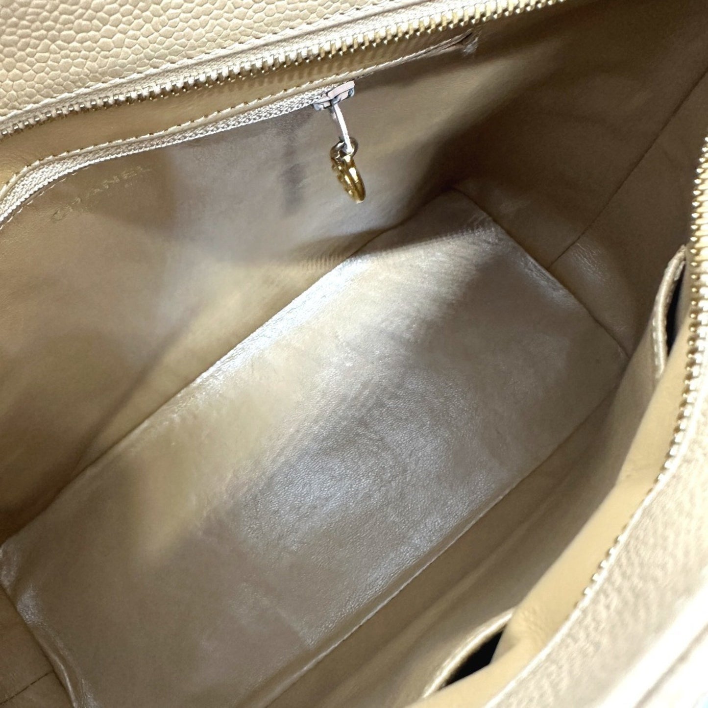 Chanel Shopping, Beige, Leather, tote