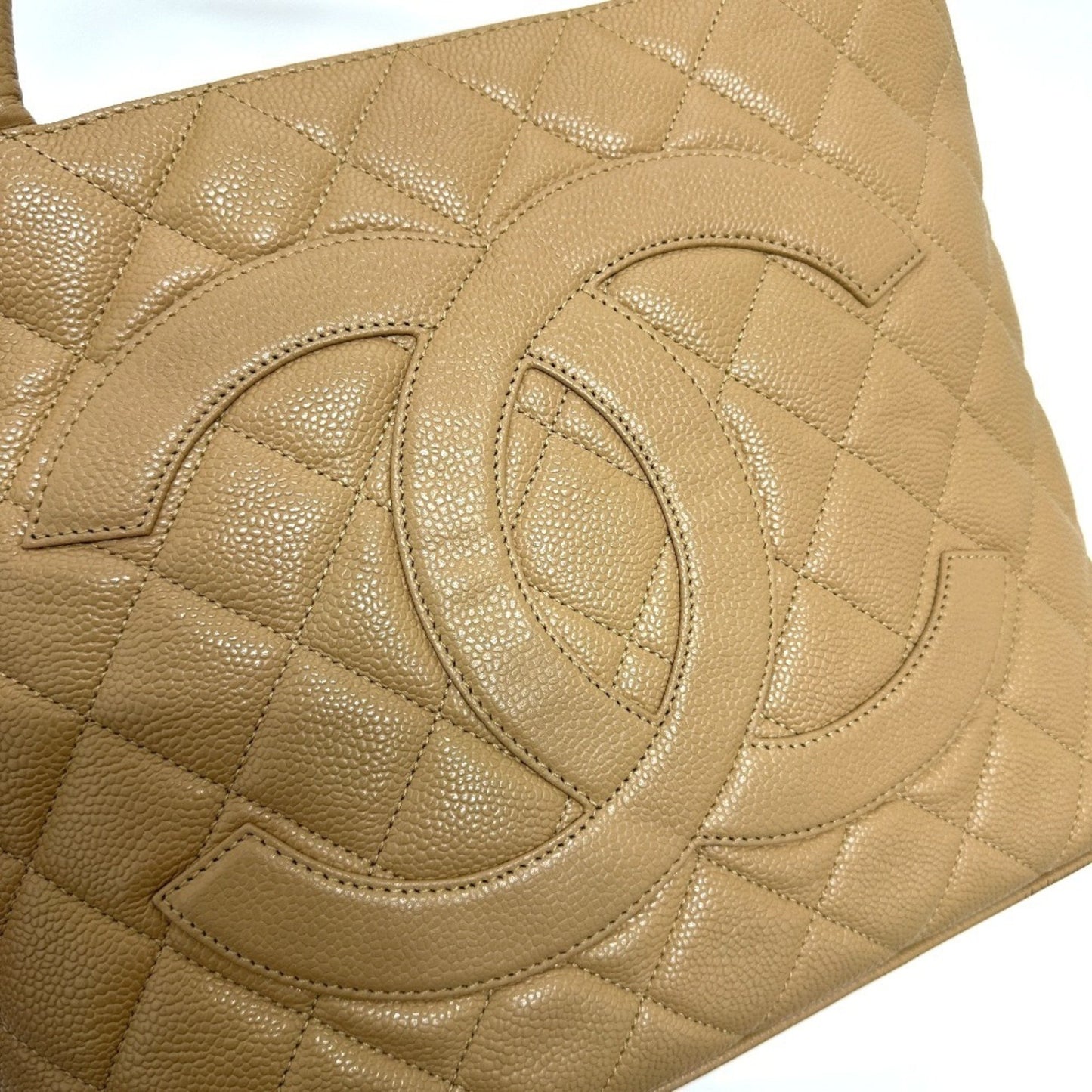 Chanel Shopping, Beige, Leather, tote
