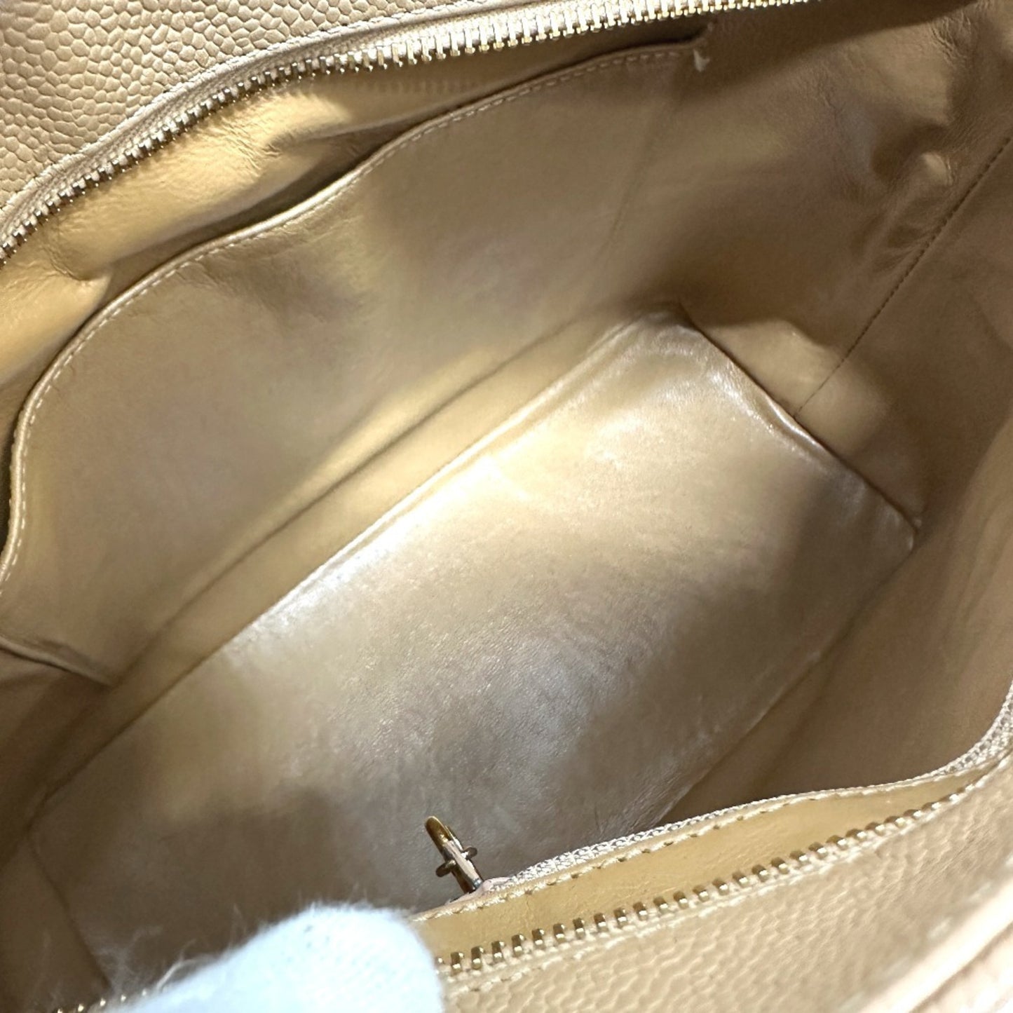 Chanel Shopping, Beige, Leather, tote