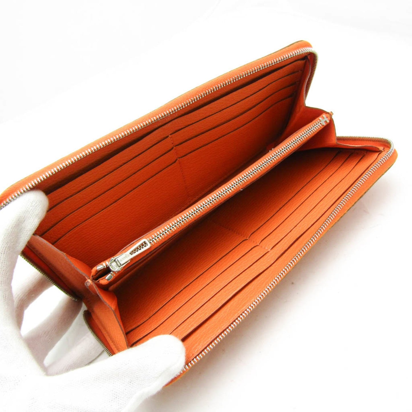 Hermès, Orange, Leather, wallet