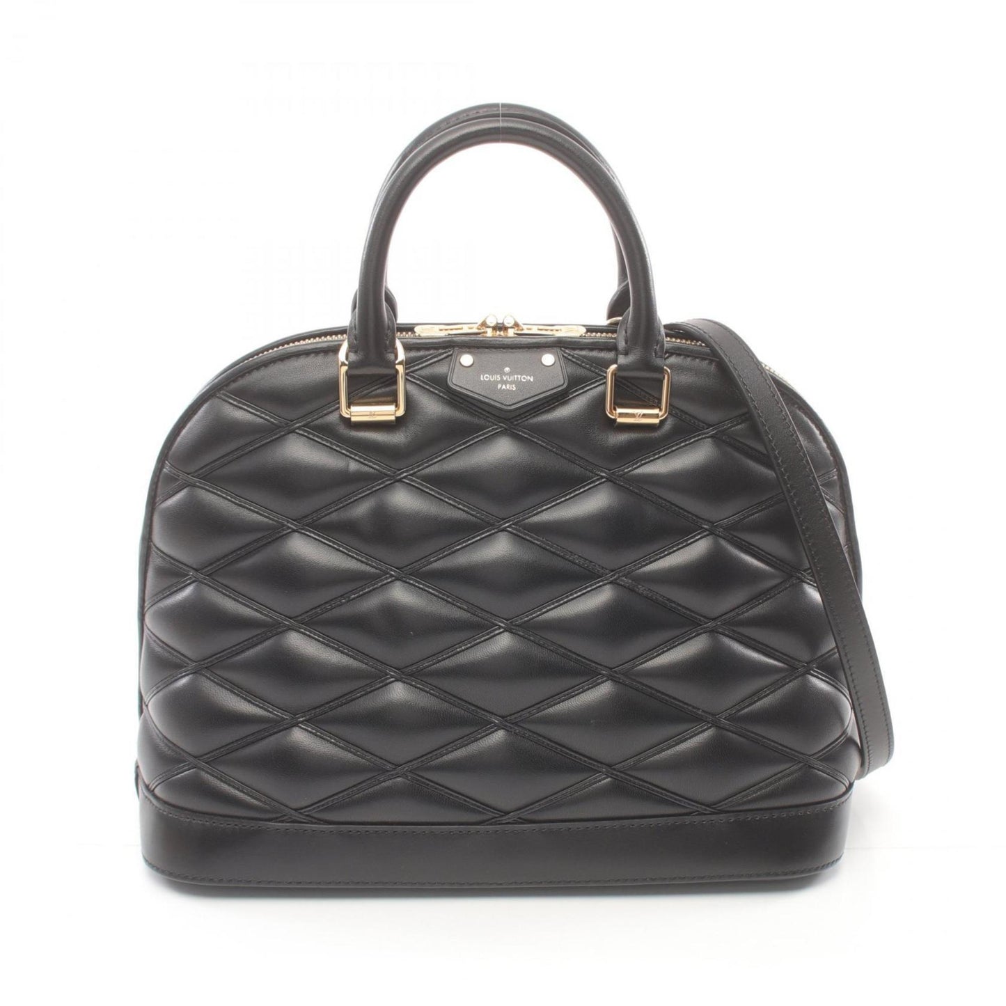 Louis Vuitton Alma, Black, Leather, handbag