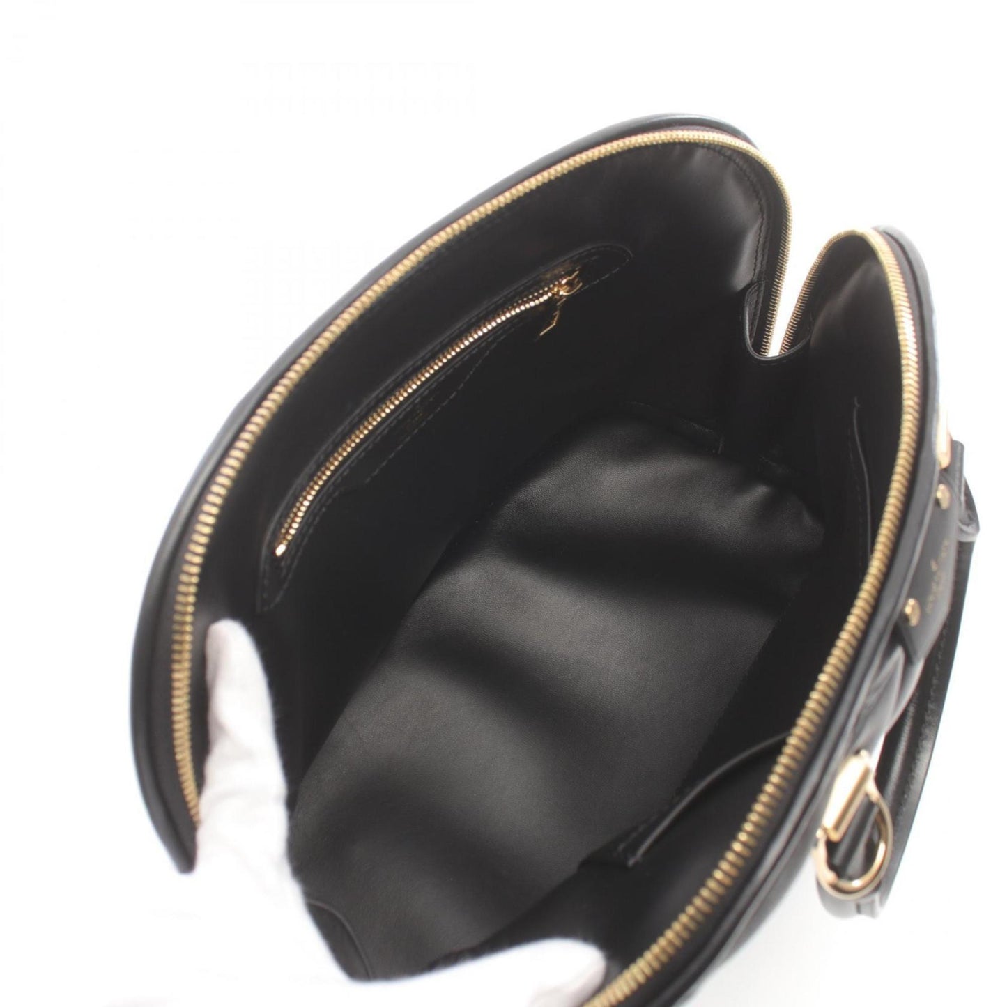 Louis Vuitton Alma, Black, Leather, handbag