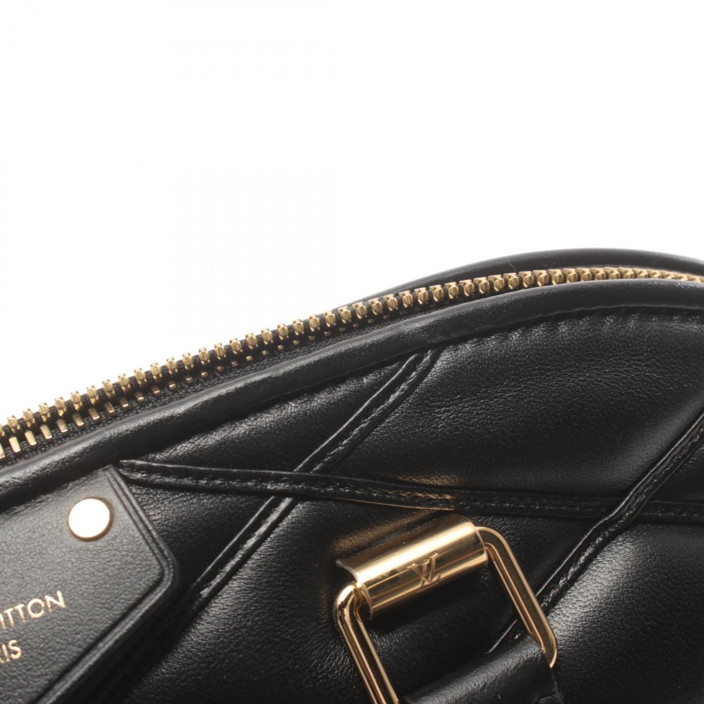 Louis Vuitton Alma, Black, Leather, handbag