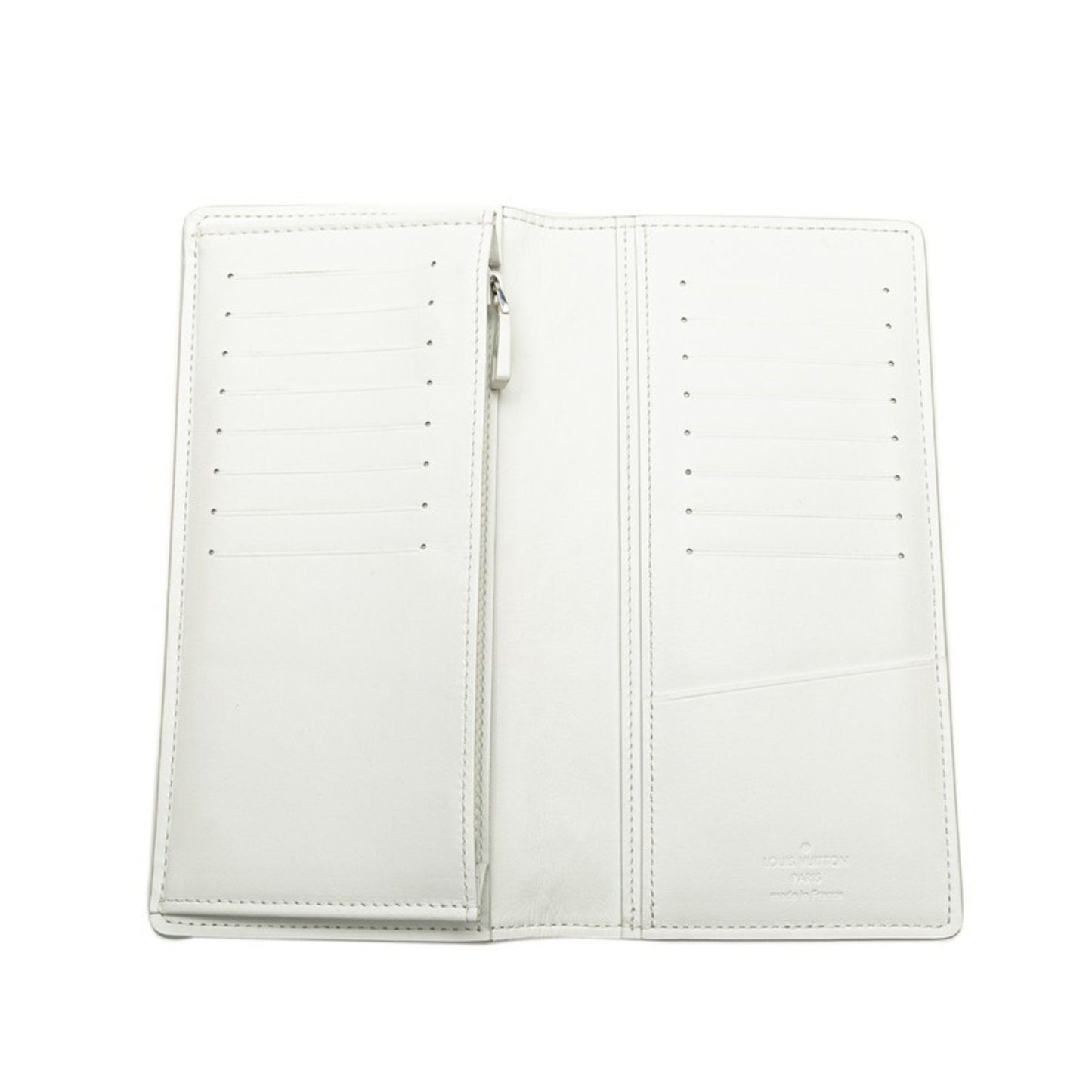 Louis Vuitton Brazza, White, Leather, wallet