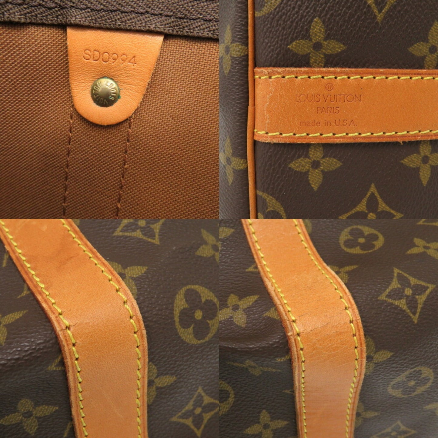 Louis Vuitton Keepall Bandoulière 60, Brown, Canvas, travel