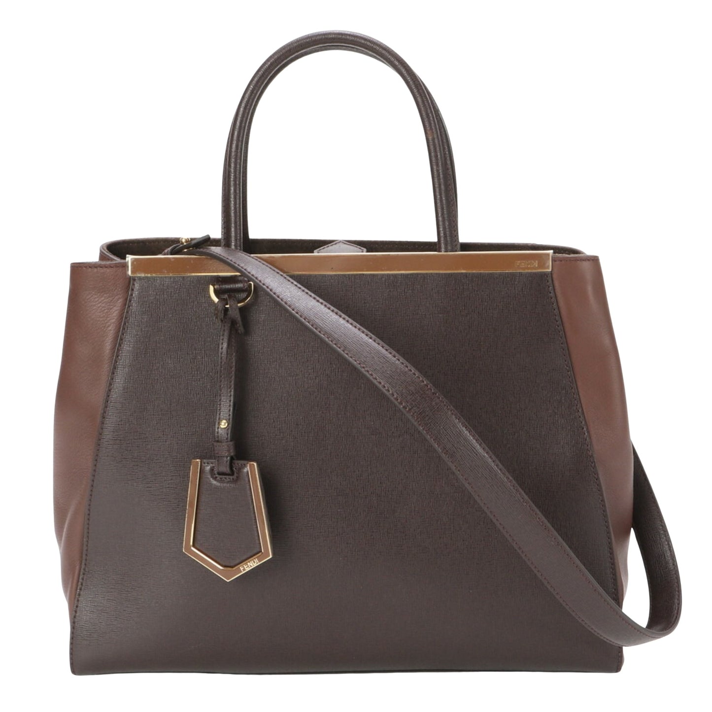 Fendi 2Jours, Brown, Leather, shoulder