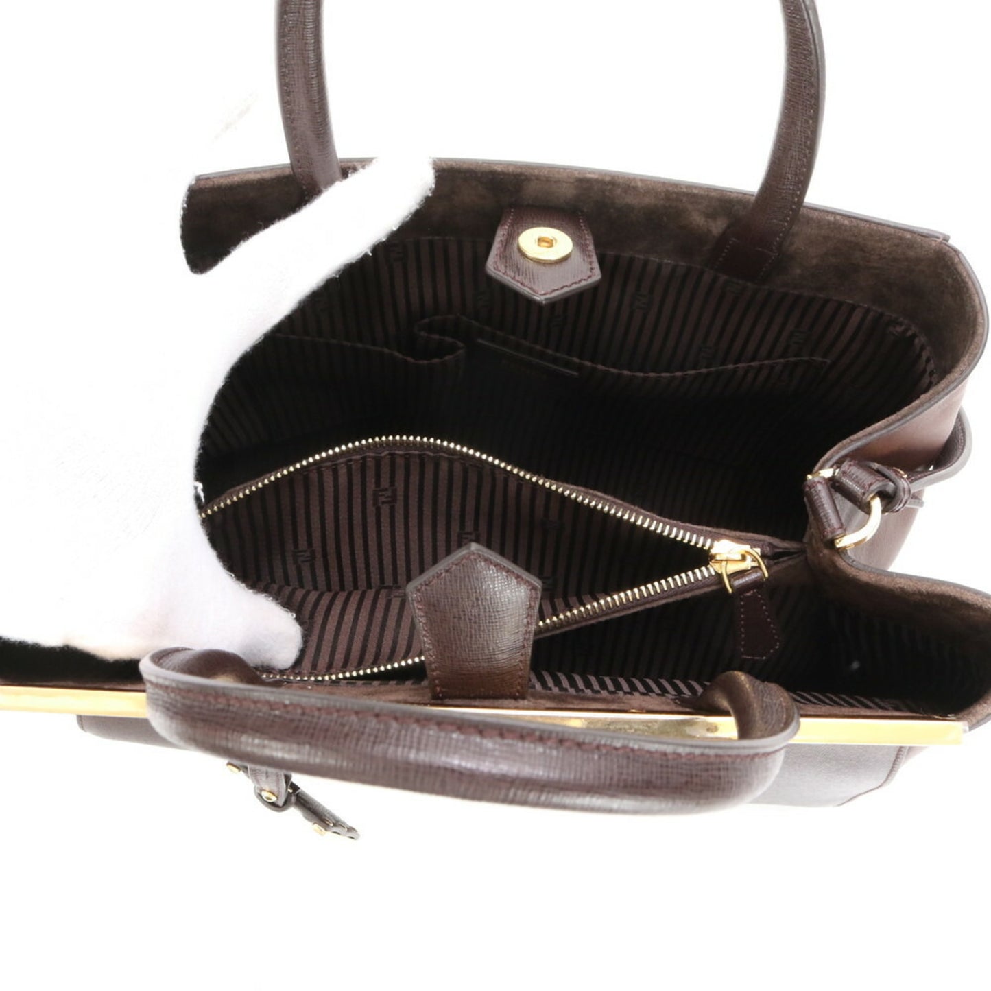 Fendi 2Jours, Brown, Leather, shoulder