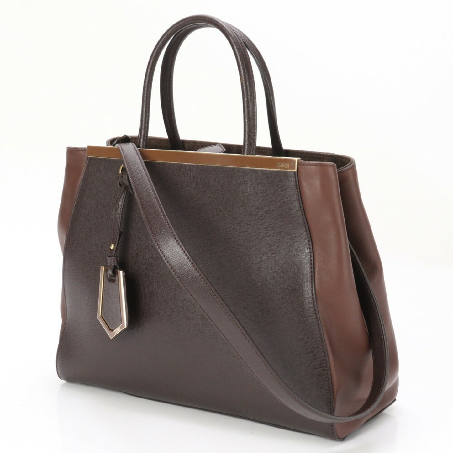 Fendi 2Jours, Brown, Leather, shoulder