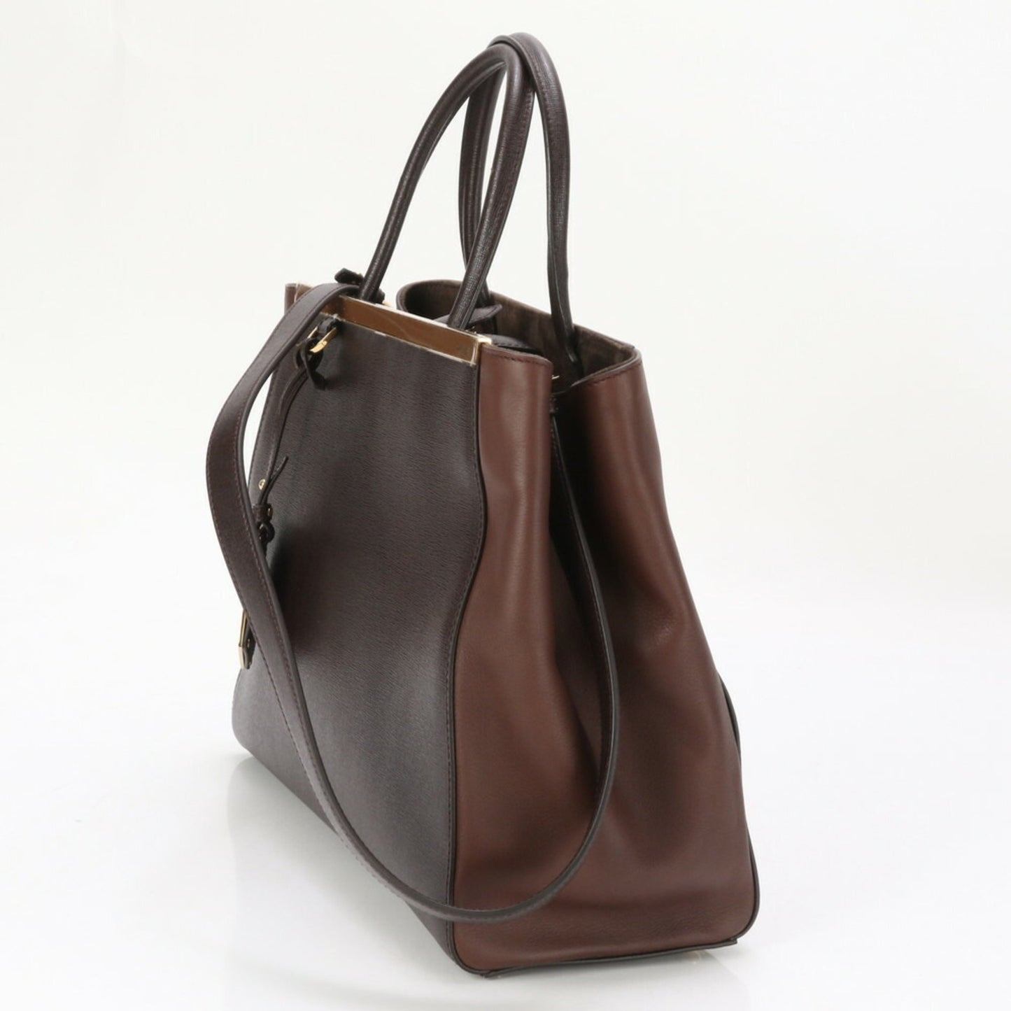 Fendi 2Jours, Brown, Leather, shoulder