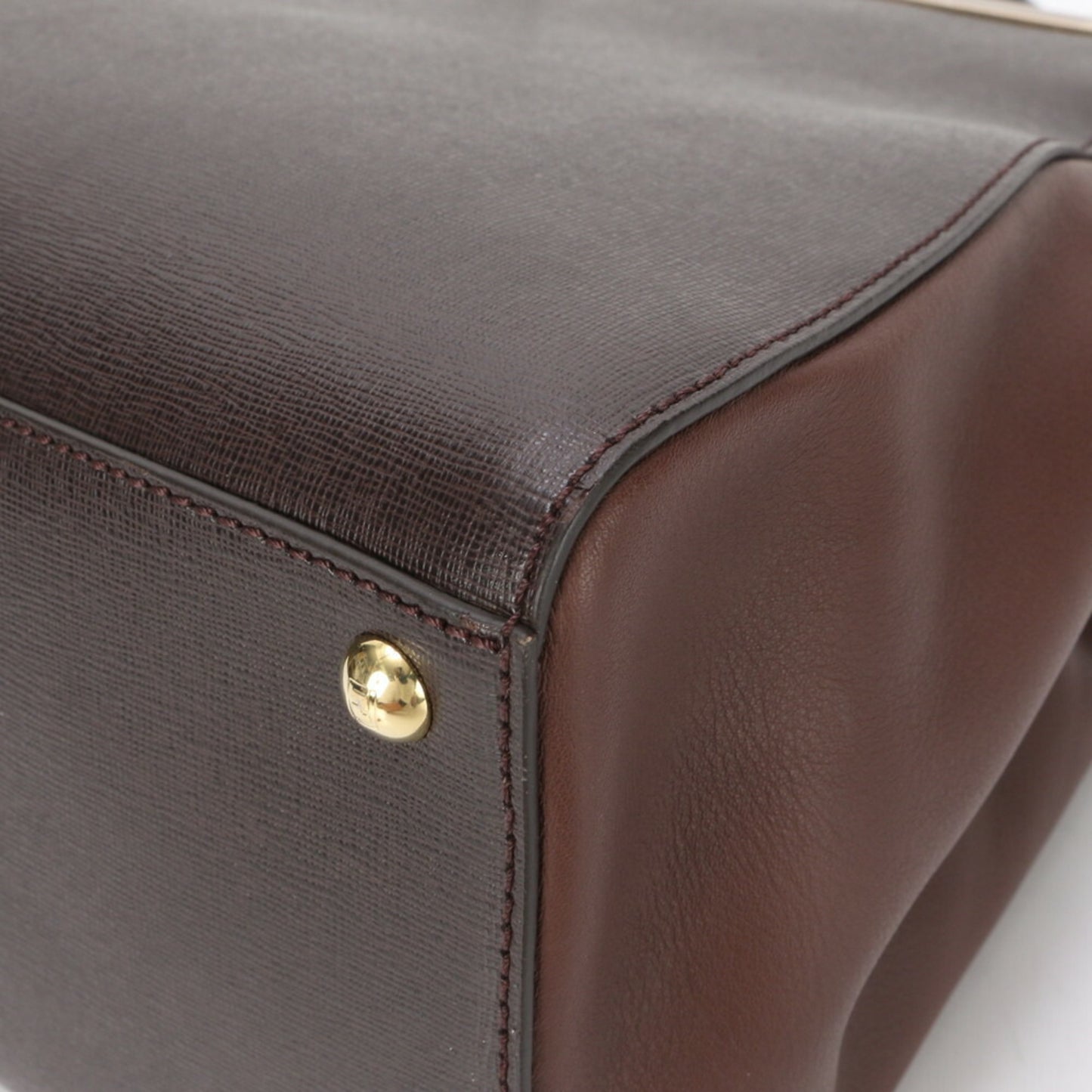 Fendi 2Jours, Brown, Leather, shoulder