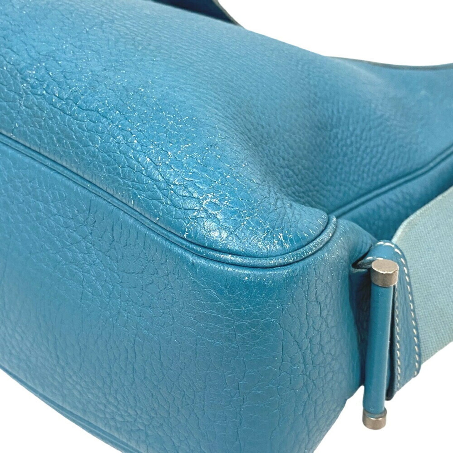 Hermès Sako, Blue, Leather, shoulder