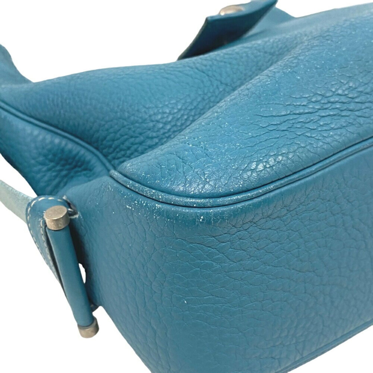 Hermès Sako, Blue, Leather, shoulder
