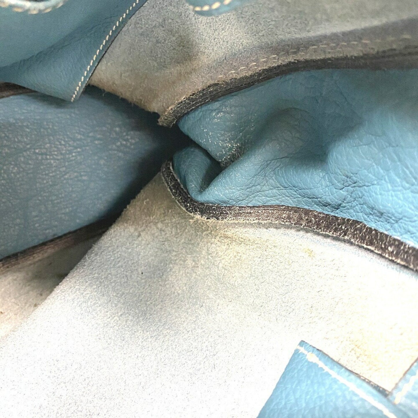 Hermès Sako, Blue, Leather, shoulder