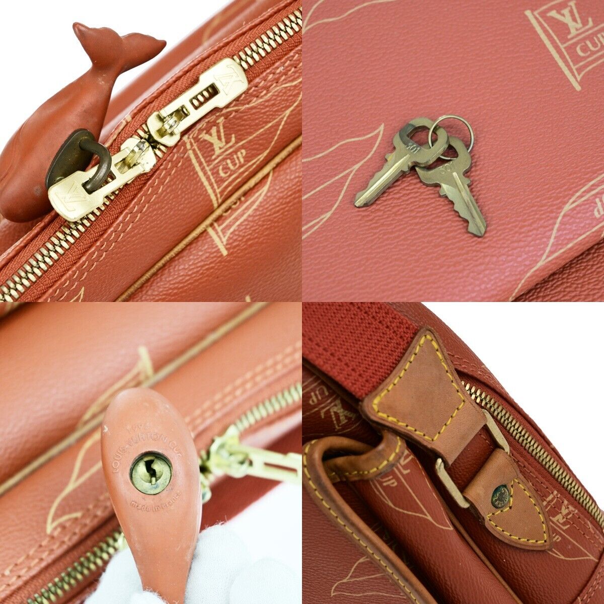 Louis Vuitton America's Cup, Red, Leather, shoulder