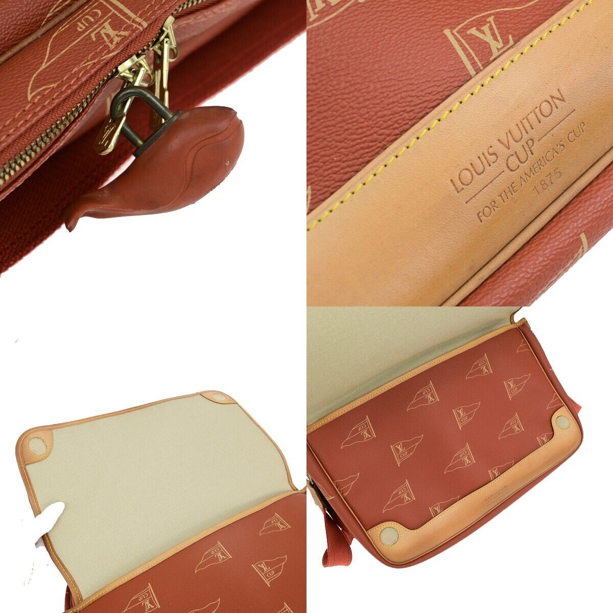 Louis Vuitton America's Cup, Red, Leather, shoulder