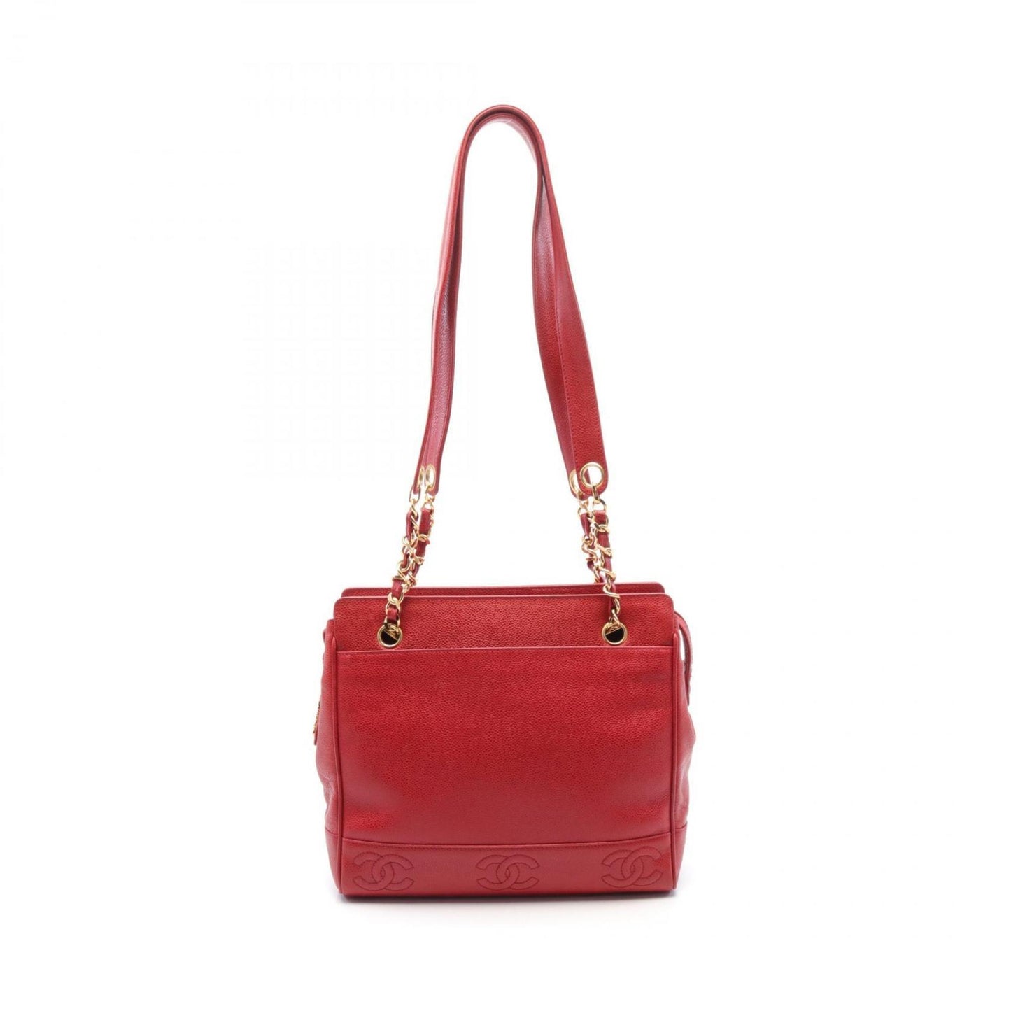 Chanel Triple coco, Red, Leather, shoulder