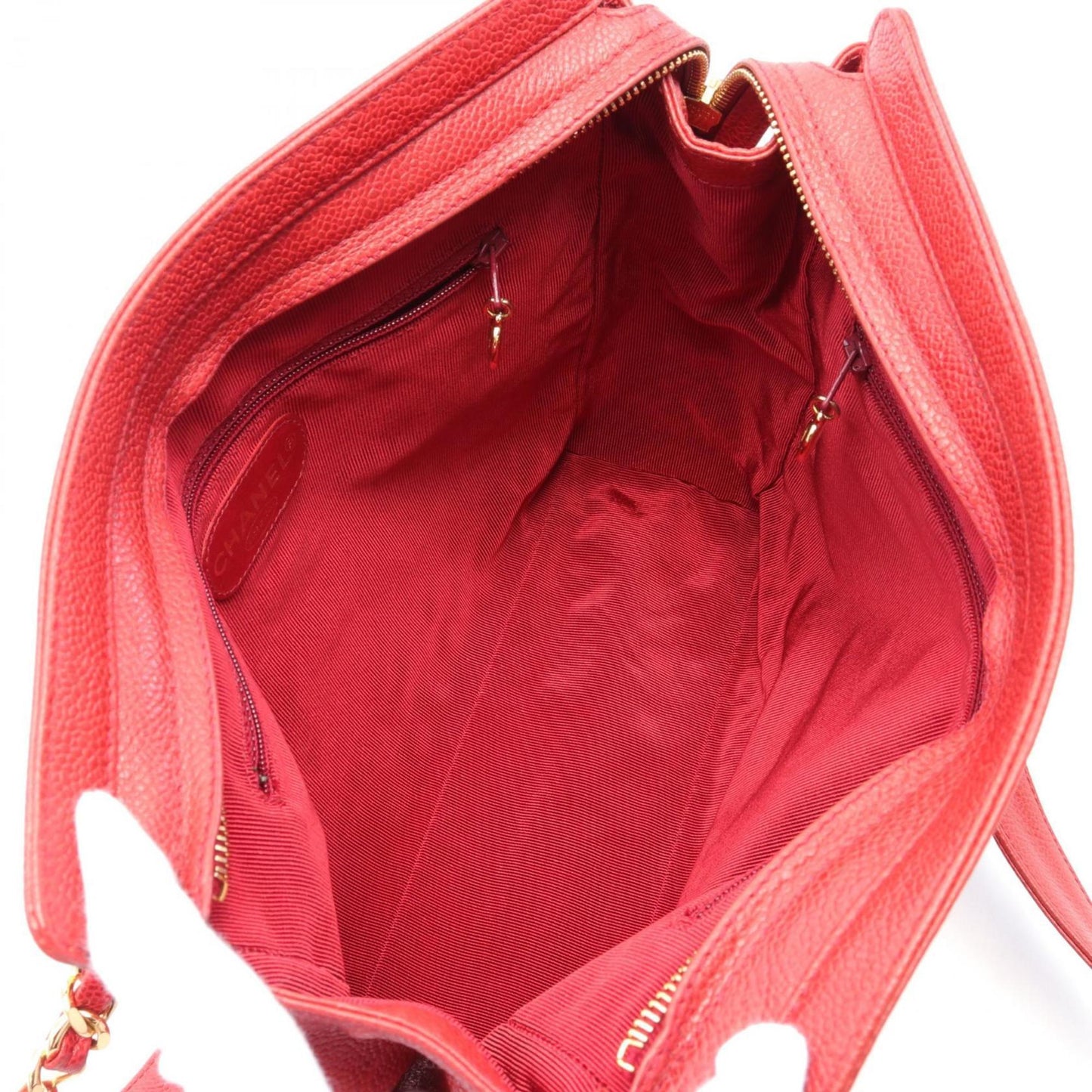 Chanel Triple coco, Red, Leather, shoulder