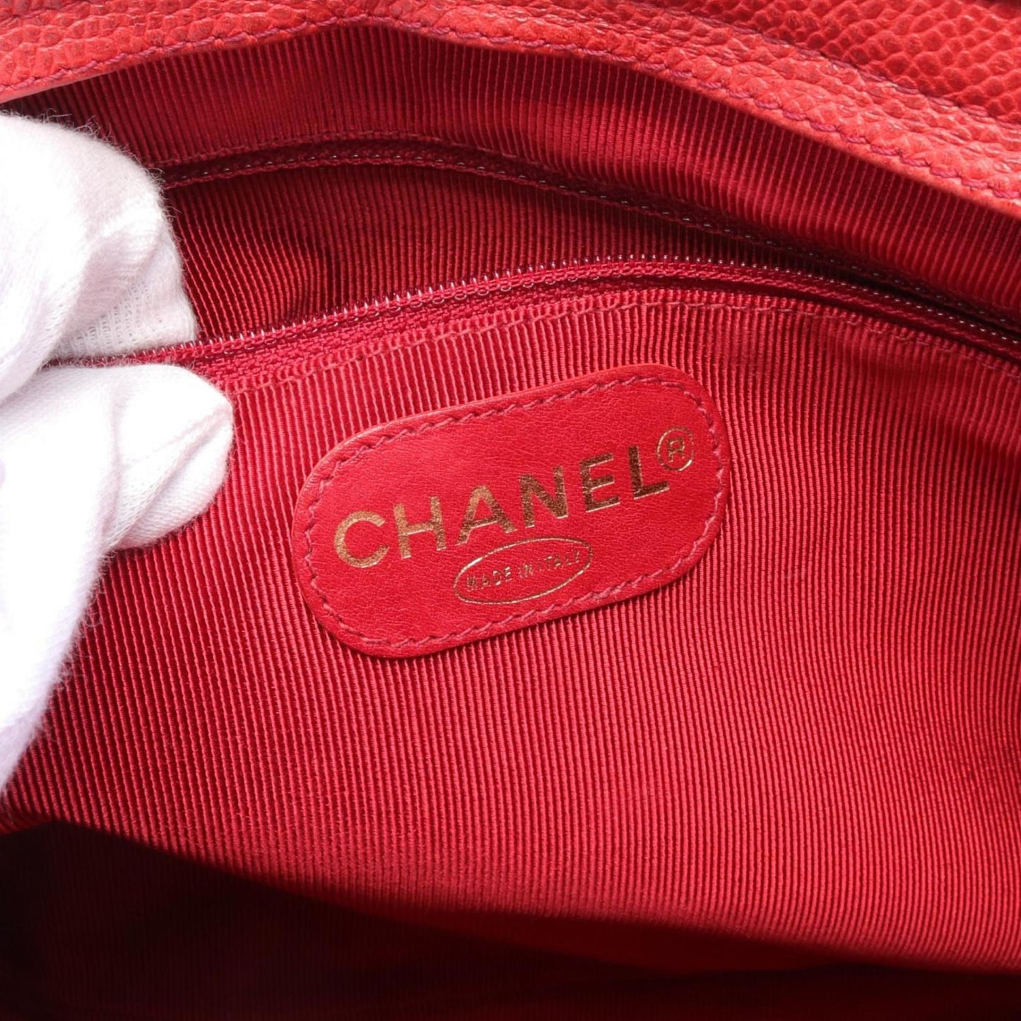 Chanel Triple coco, Red, Leather, shoulder
