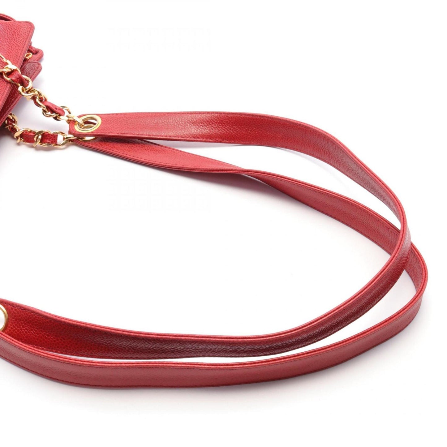 Chanel Triple coco, Red, Leather, shoulder