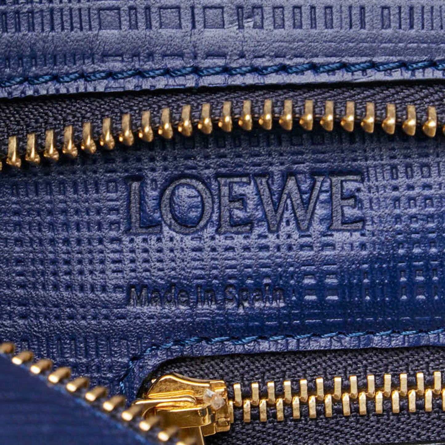 Loewe Anagram, Navy, Leather, tote