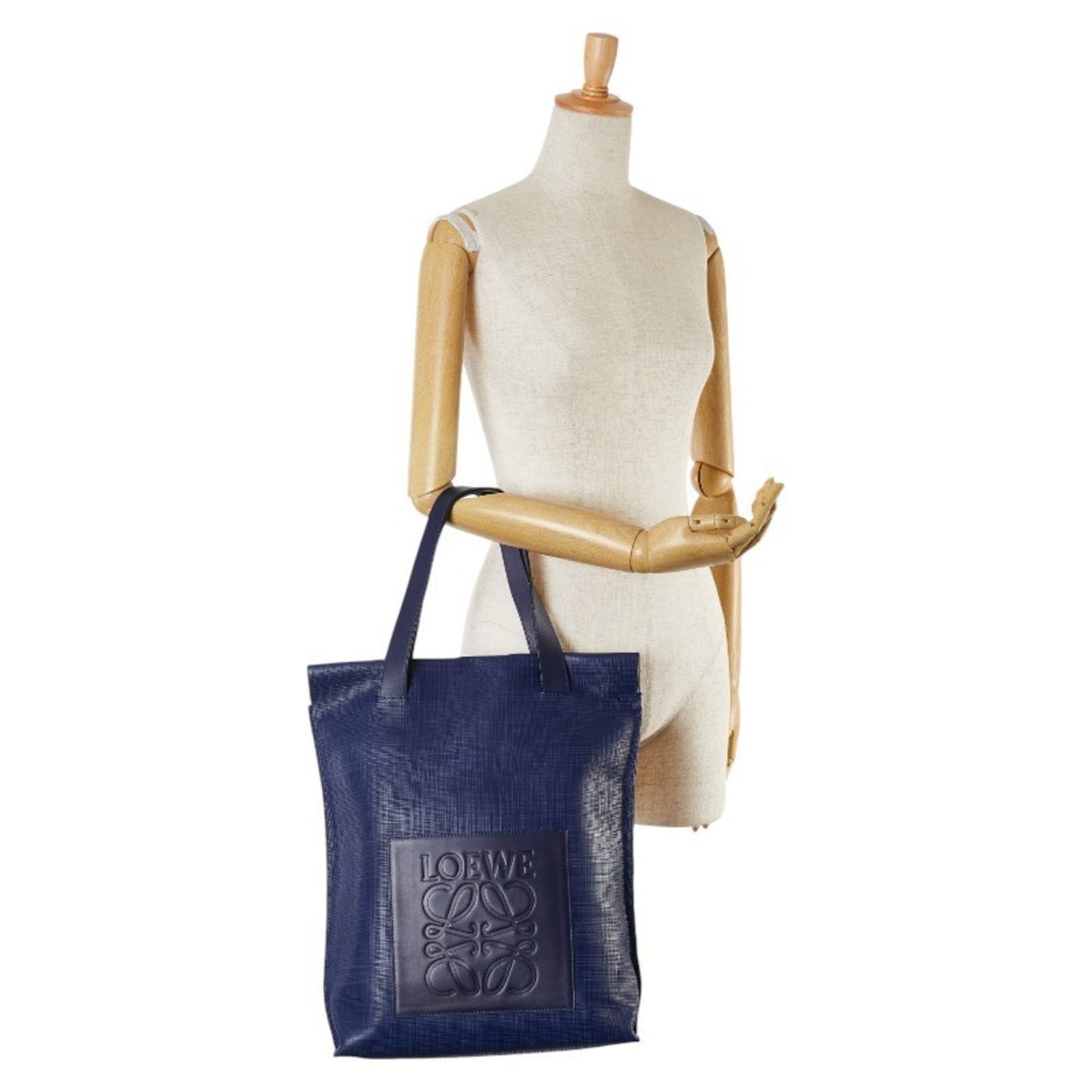 Loewe Anagram, Navy, Leather, tote