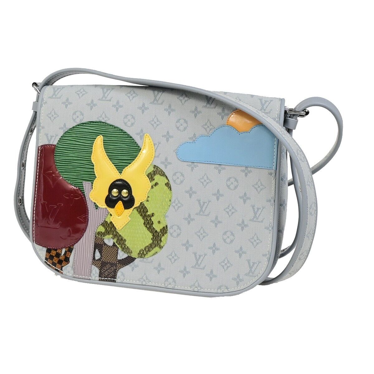 Louis Vuitton Musette Tango, Grey, Canvas, shoulder