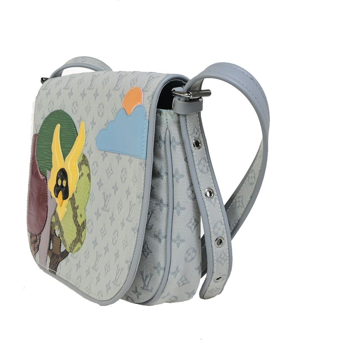 Louis Vuitton Musette Tango, Grey, Canvas, shoulder