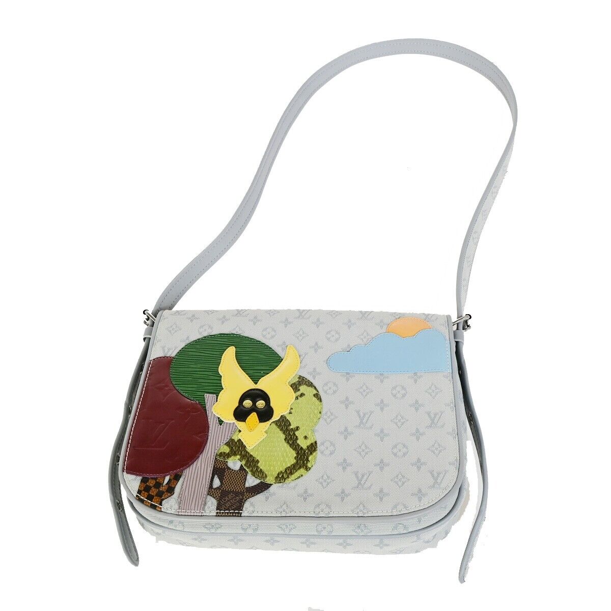Louis Vuitton Musette Tango, Grey, Canvas, shoulder