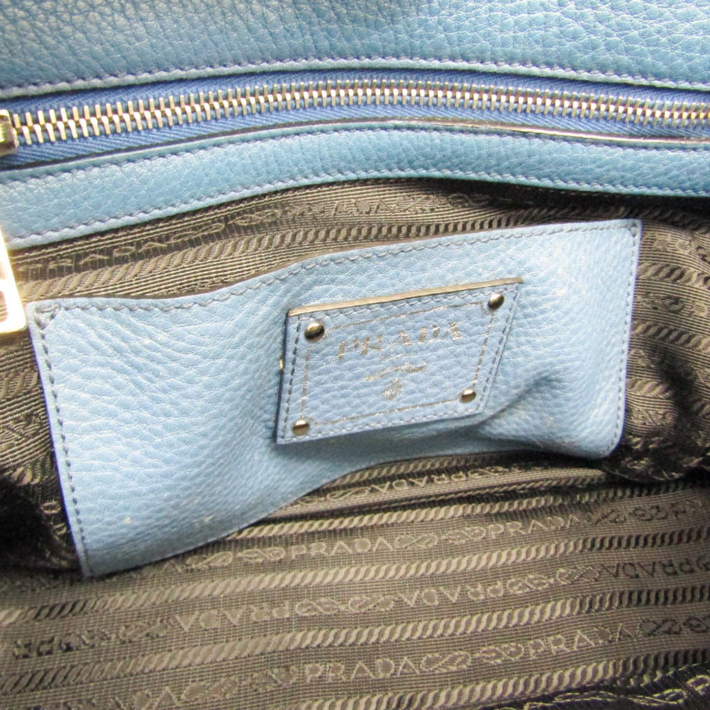 Prada Daino, Blue, Leather, tote
