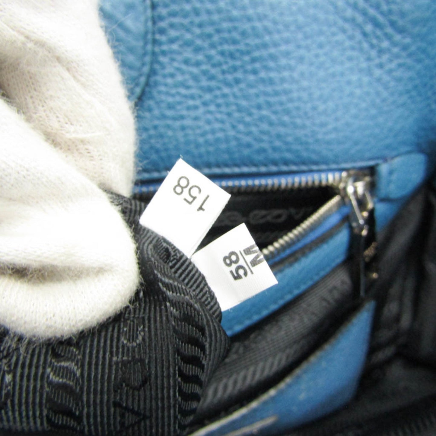 Prada Daino, Blue, Leather, tote