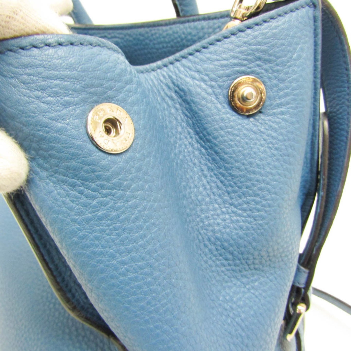 Prada Daino, Blue, Leather, tote
