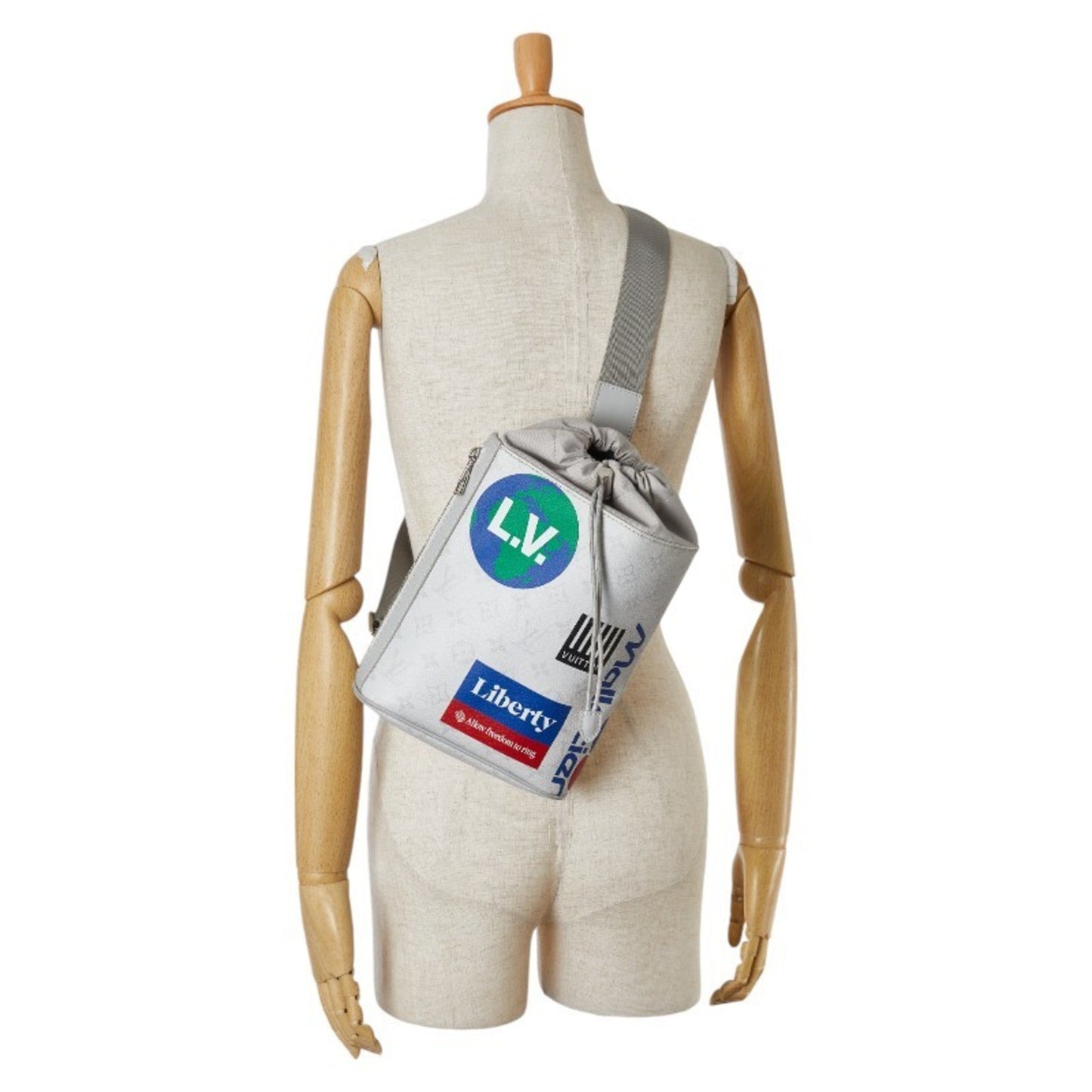 Louis Vuitton Chalk Sling, White, Canvas, shoulder