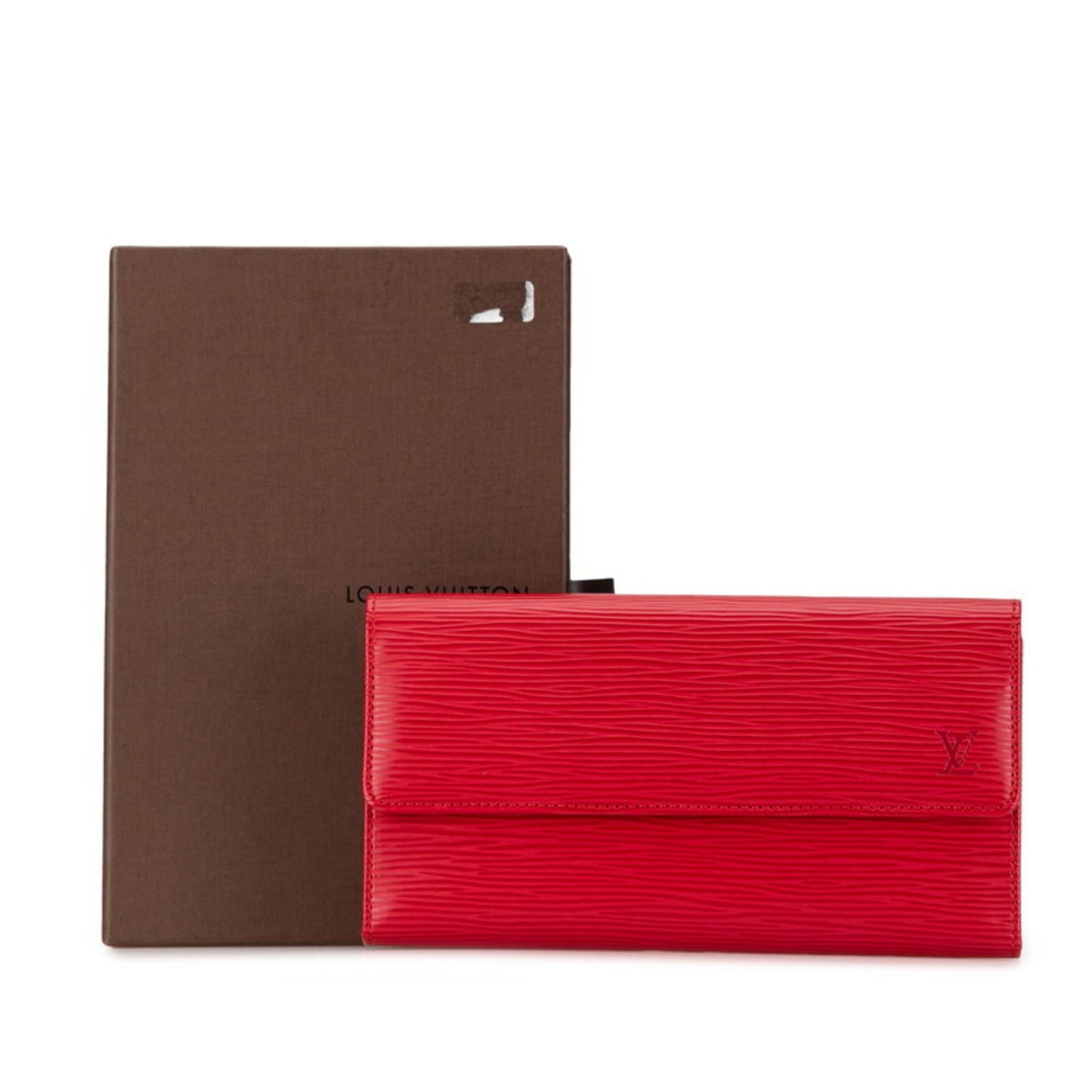 Louis Vuitton Trésor, Red, Leather, wallet