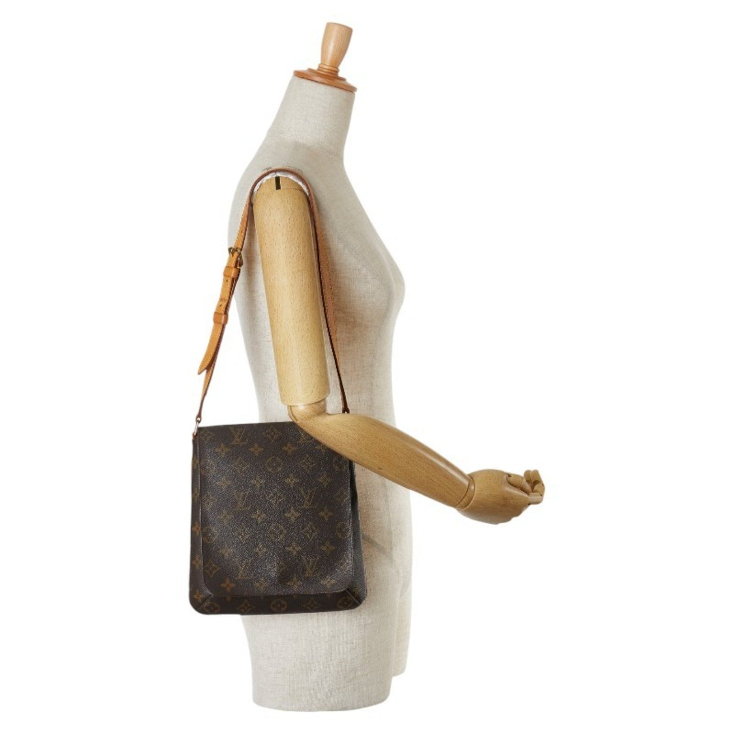 Louis Vuitton Musette Salsa, Brown, Canvas, shoulder
