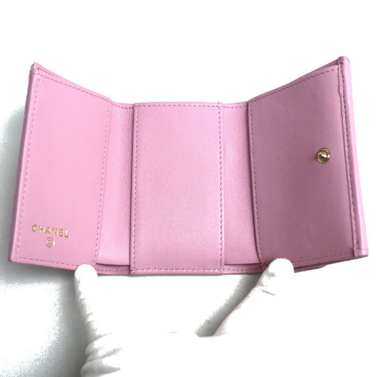 Chanel, Pink, Leather, wallet