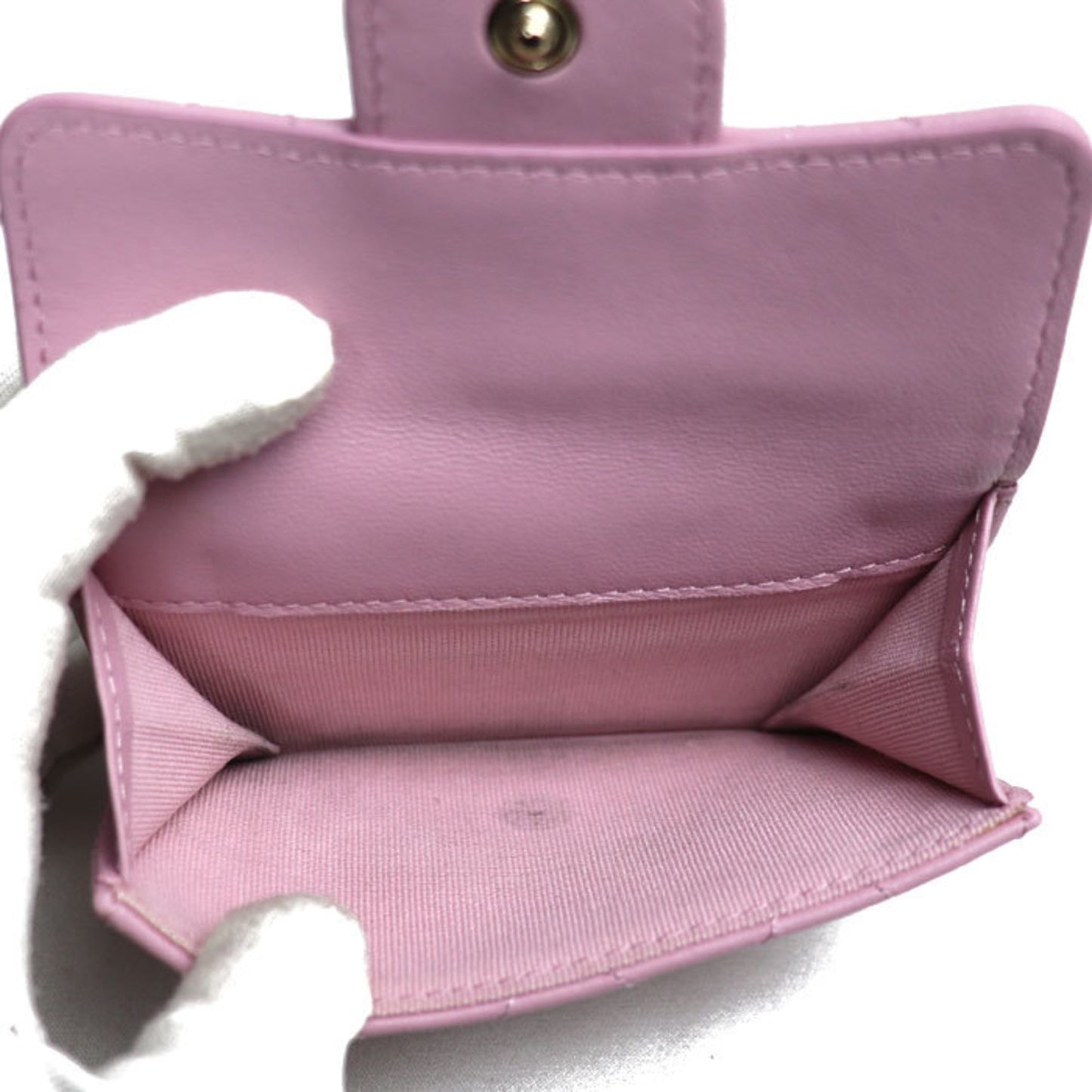 Chanel, Pink, Leather, wallet