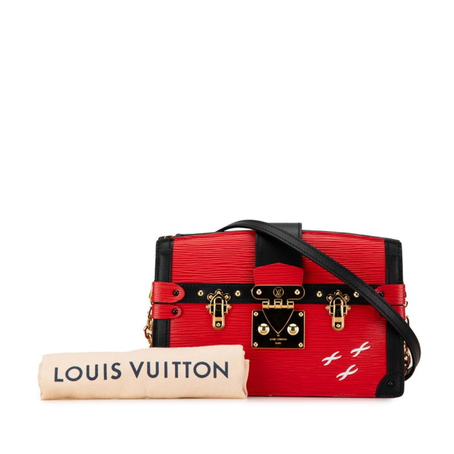 Louis Vuitton Trunk, Red, Leather, clutch