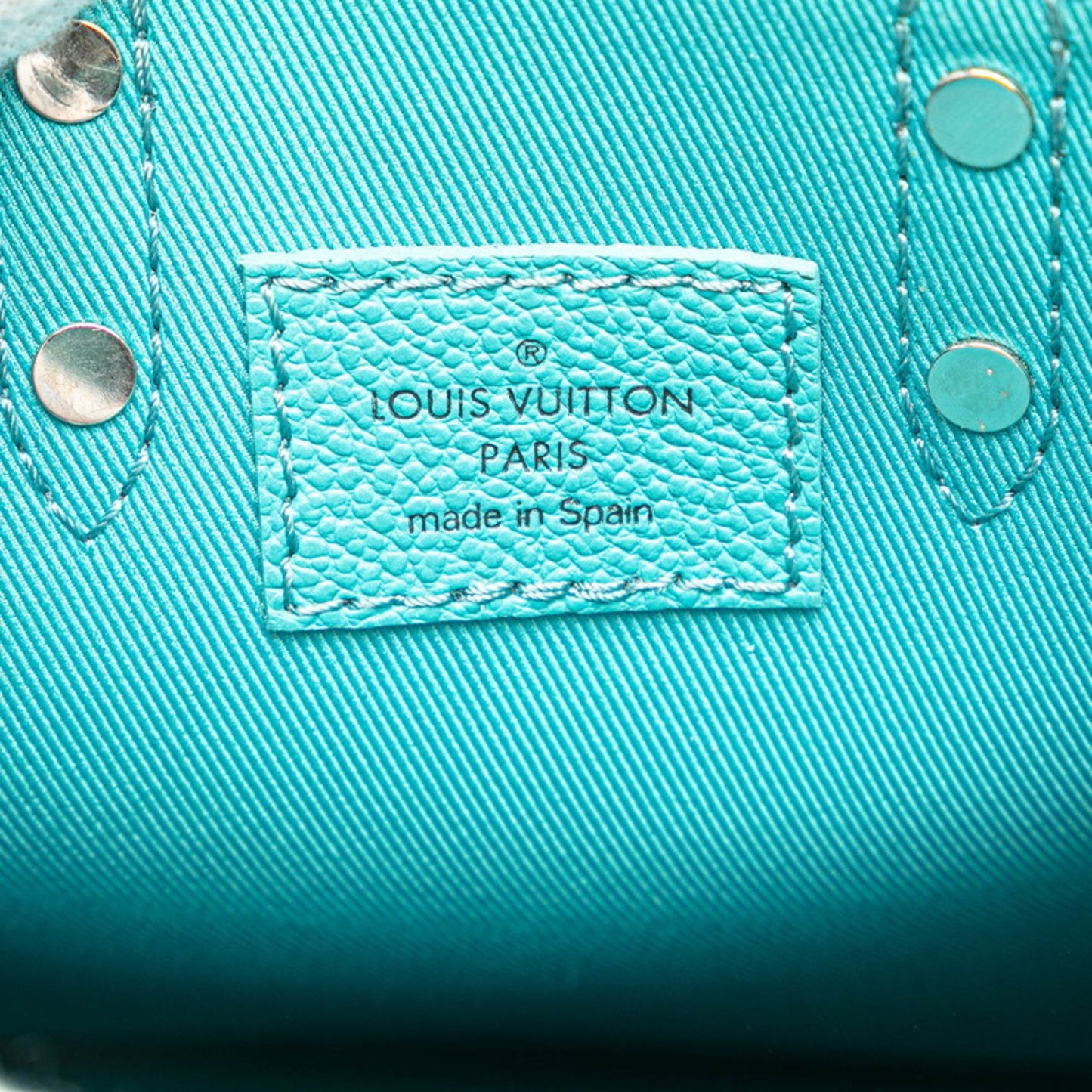 Louis Vuitton Sac Plat, Green, Leather, handbag