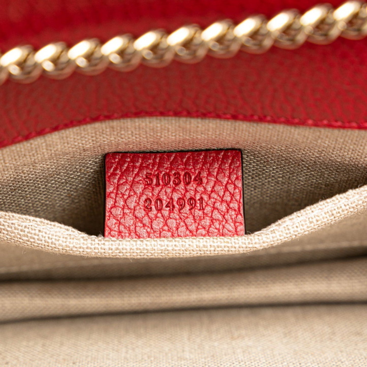 Gucci Interlocking G, Red, Leather, shoulder