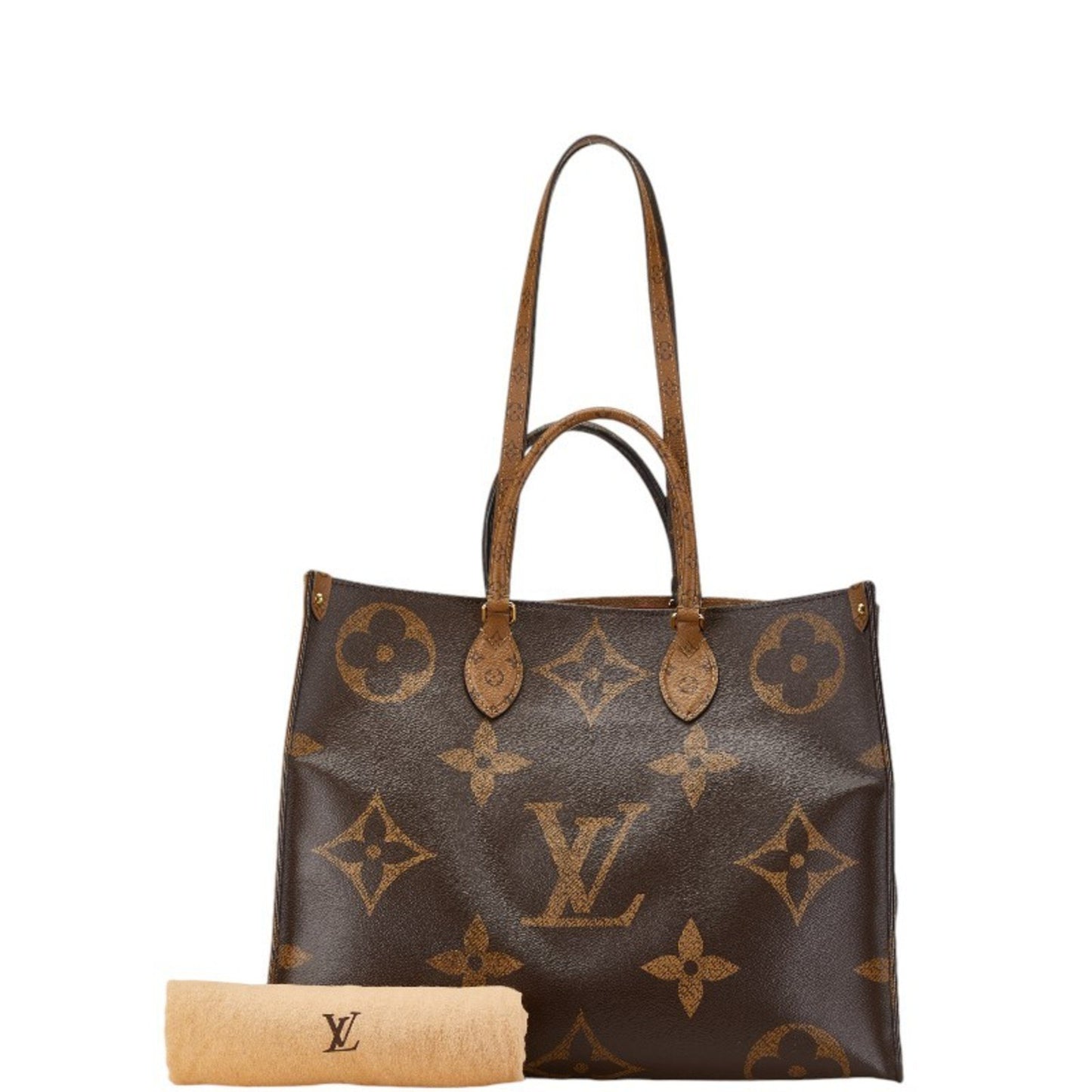Louis Vuitton On The Go, Brown, Canvas, tote