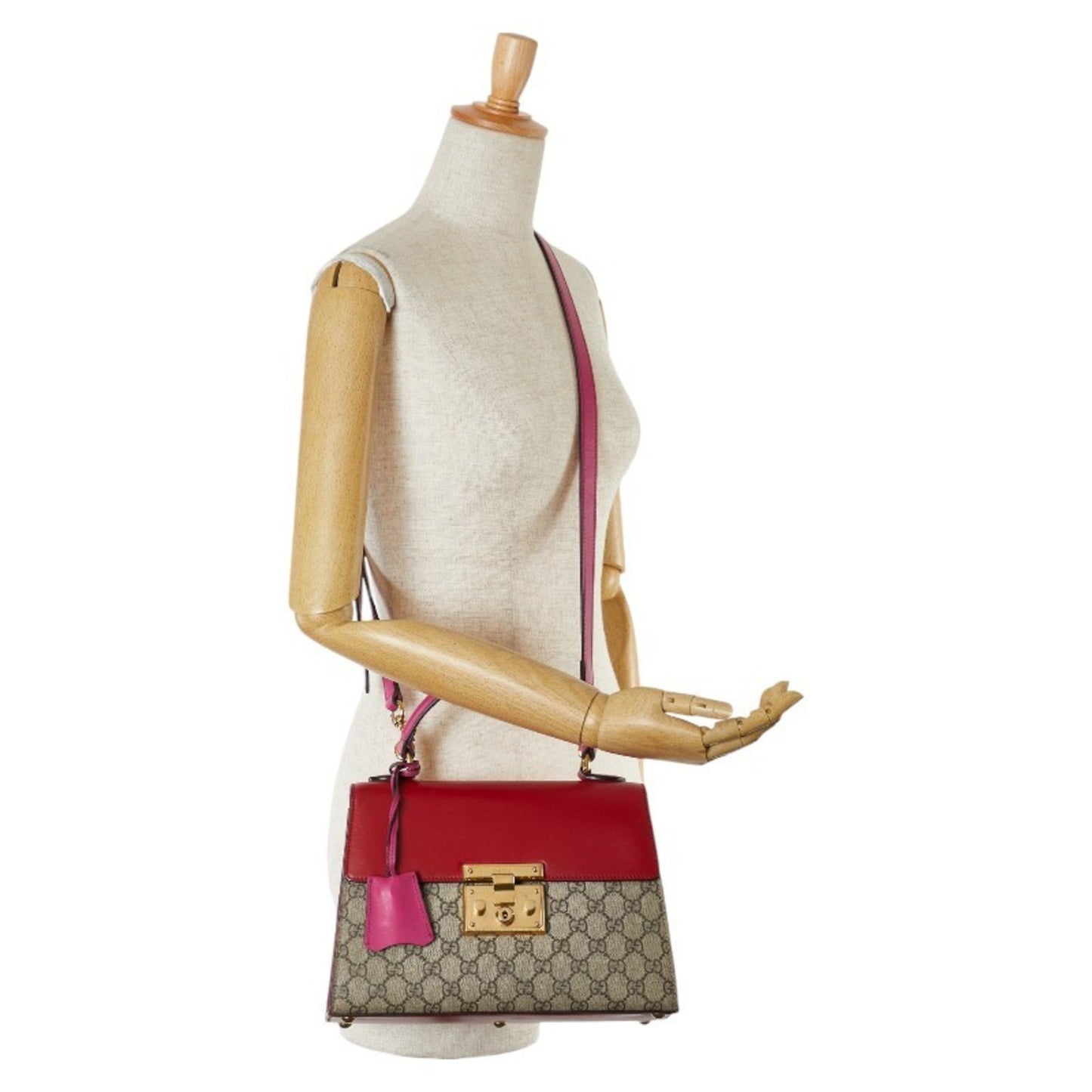Gucci Padlock, Beige, "CANVAS, LEATHER", handbag