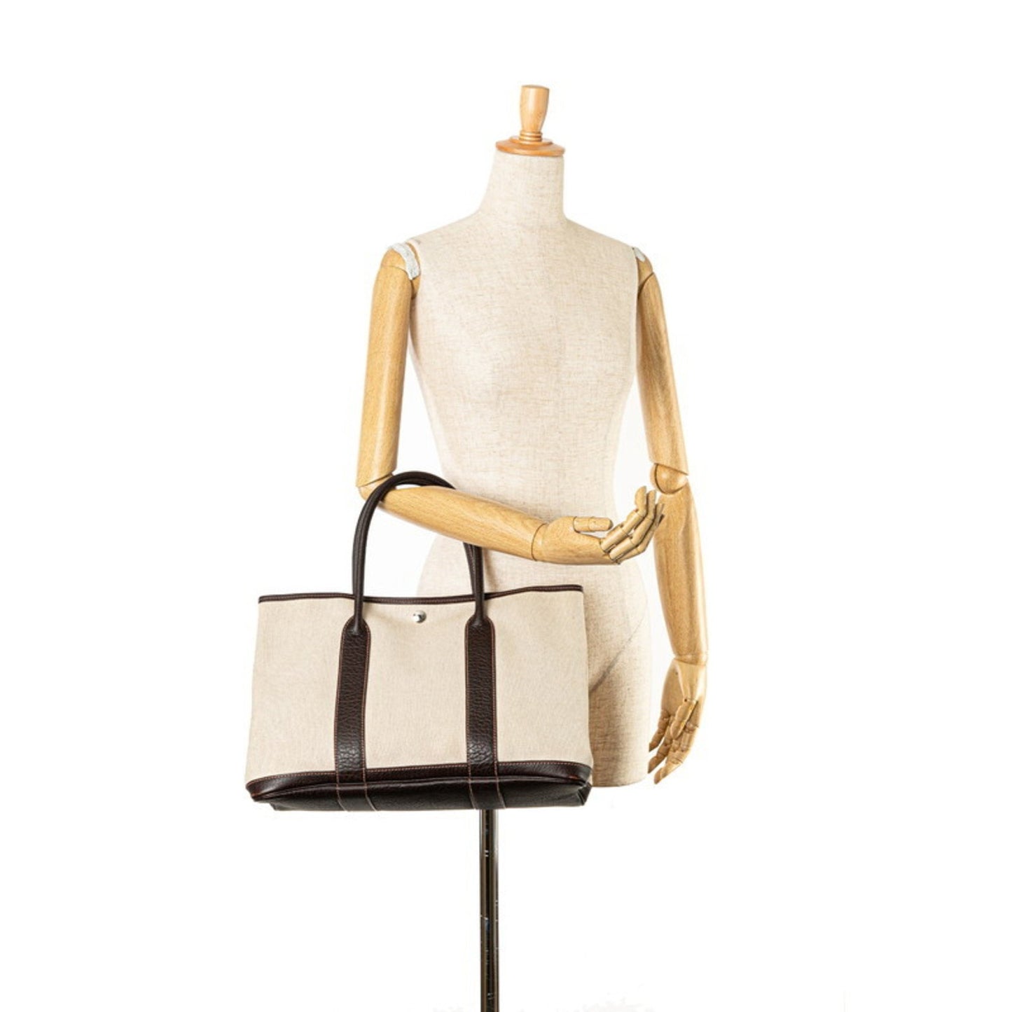 Hermès Garden Party, Beige, Canvas, handbag