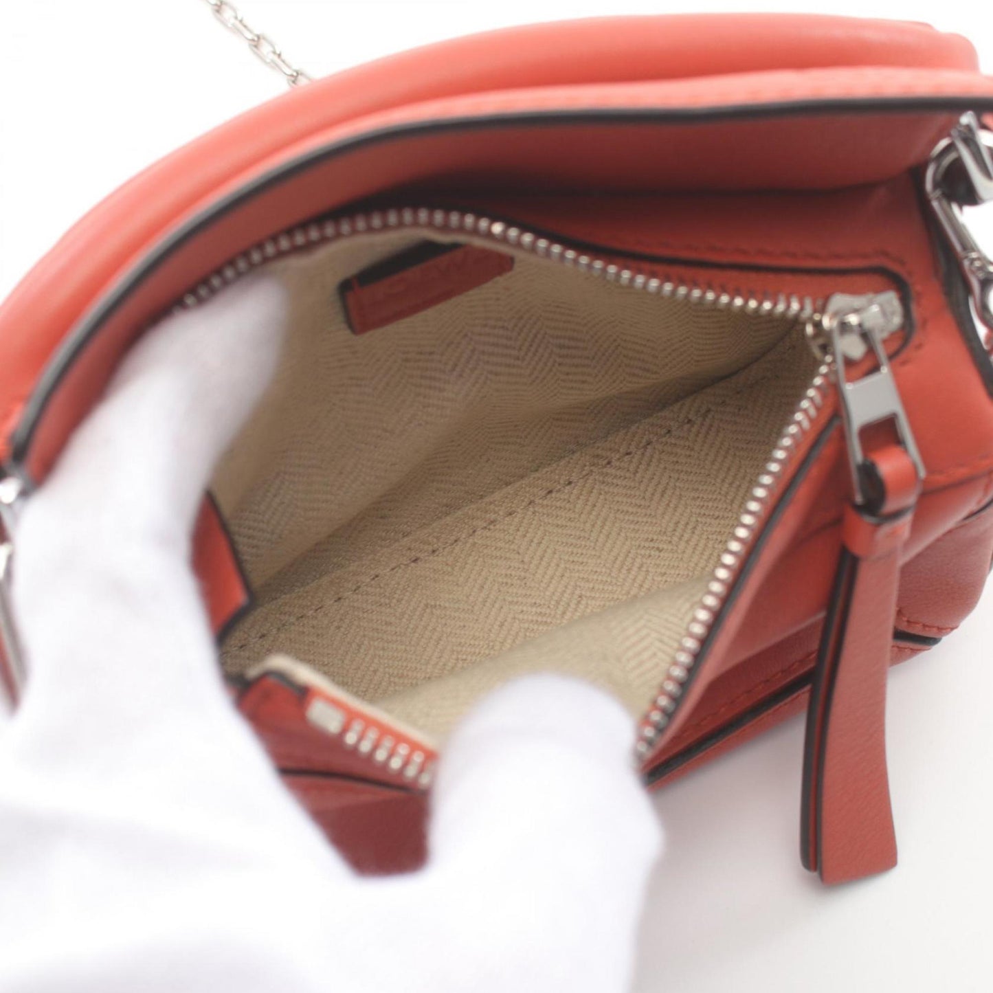 Loewe Puzzle, Orange, Leather, handbag