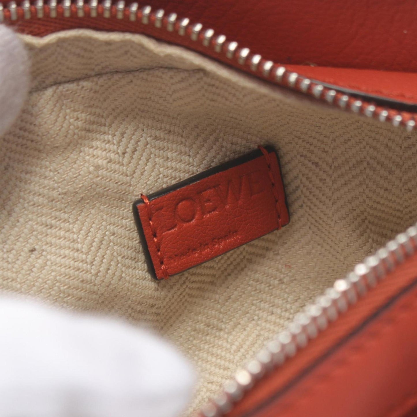 Loewe Puzzle, Orange, Leather, handbag