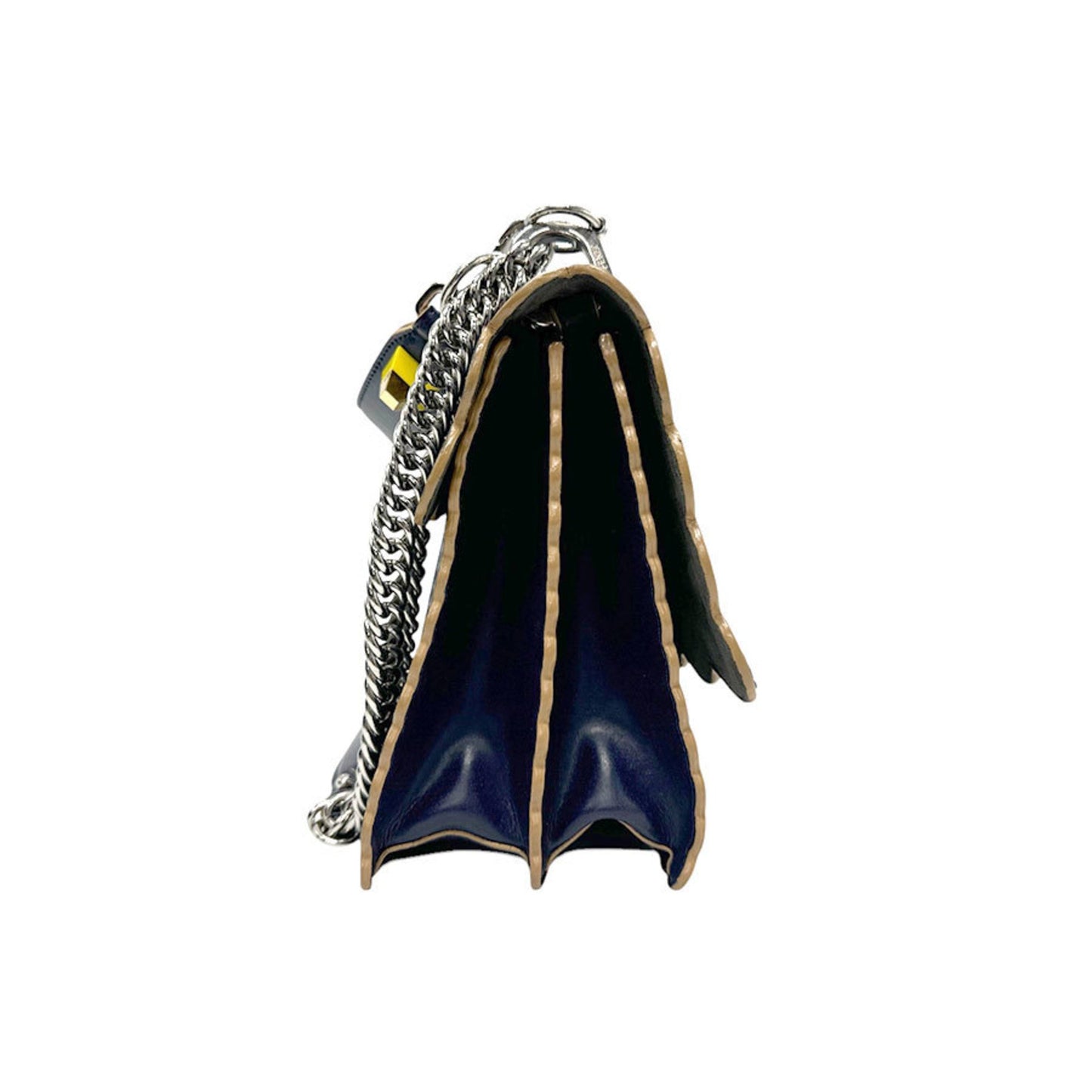 Fendi Kan I, Navy, Leather, shoulder