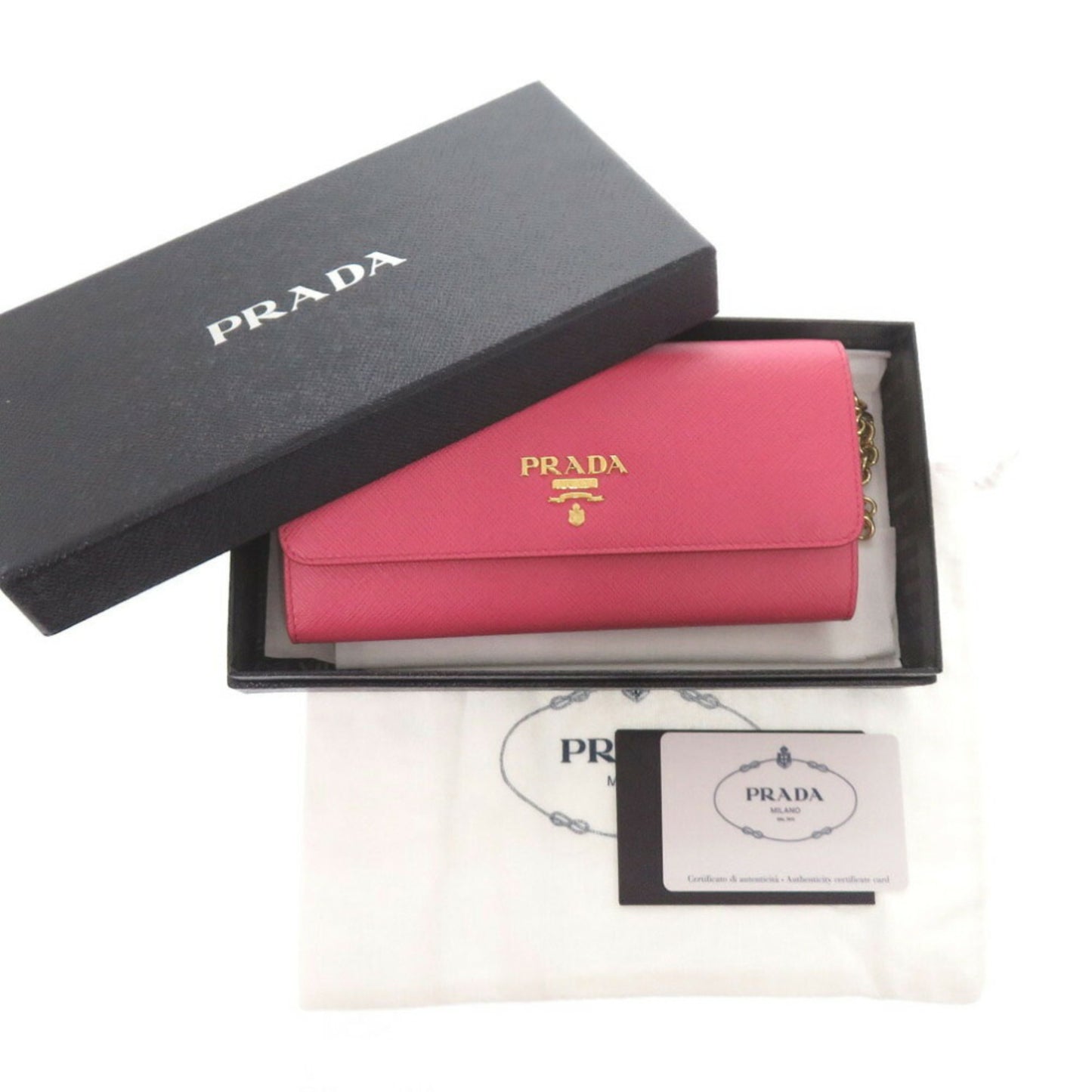 Prada, Pink, Leather, wallet