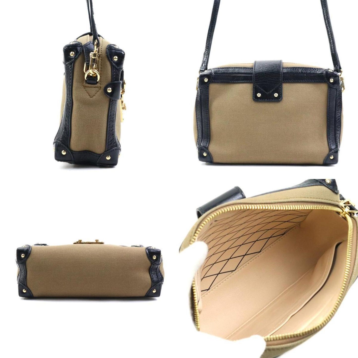 Louis Vuitton Petit Malle, Beige, Canvas, shoulder