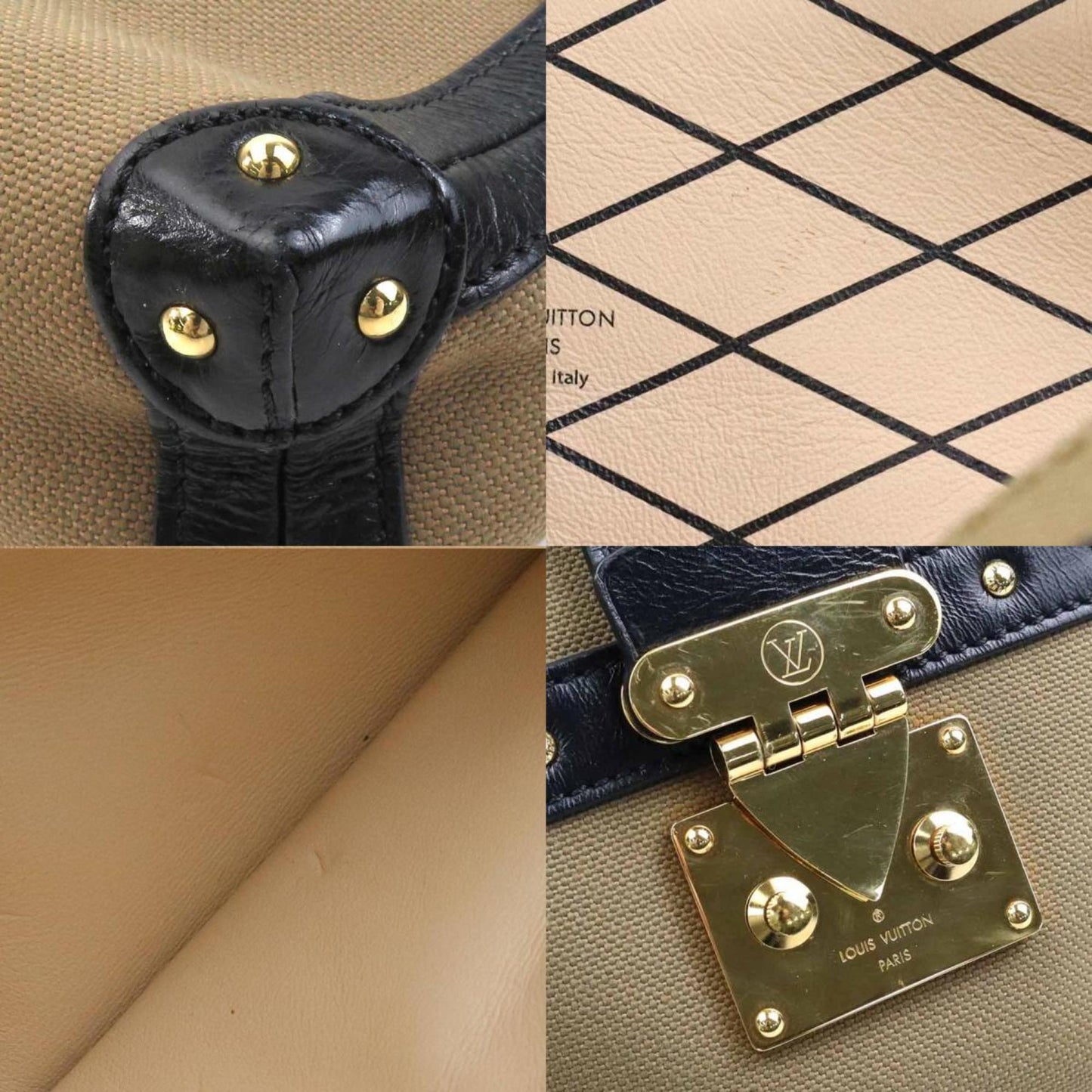 Louis Vuitton Petit Malle, Beige, Canvas, shoulder