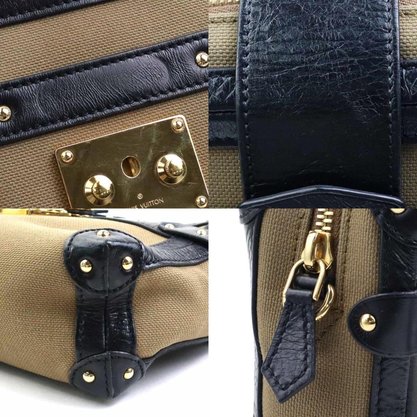 Louis Vuitton Petit Malle, Beige, Canvas, shoulder